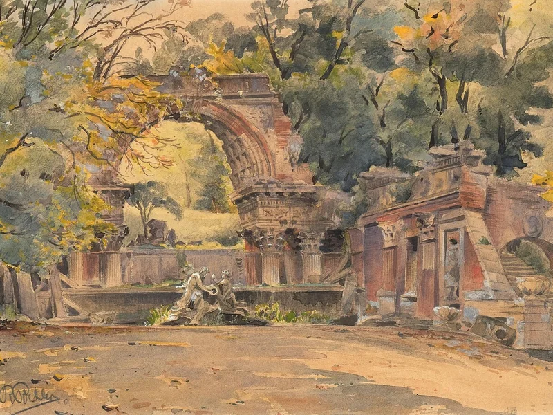 1874-Rudolf Matthias Pichler - Le rovine romane di Schönbrunn
